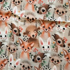 Organic Cotton Jersey fabric cute animal pattern